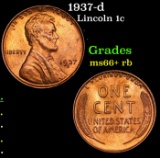 1937-d Lincoln Cent 1c Grades GEM++ RB
