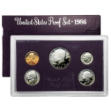 1986, United States Proof Set, 5 Coins Inside