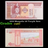 2018 Mongolia 20 Turgik Note Grades Gem++ CU