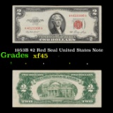 1953B $2 Red Seal United States Note Grades xf+
