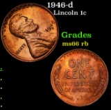 1946-d Lincoln Cent 1c Grades GEM+ Unc RB