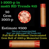 Shotgun Lincoln 1c roll, 2005-p 50 pcs Bank Wrapper.
