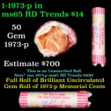 Shotgun Lincoln 1c roll, 1973-p 50 pcs Bank Wrapper.