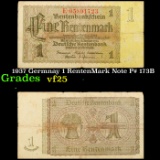 1937 Germnay 1 RentenMark Note P# 173B Grades vf+