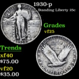 1930-p Standing Liberty Quarter 25c Grades vf+