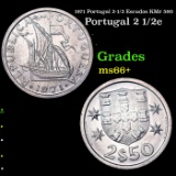 1971 Portugal 2-1/2 Escudos KM# 590 Grades GEM++ Unc