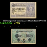 1917 Imperial Germnay 5 Mark Note P# 56B Grades vf++