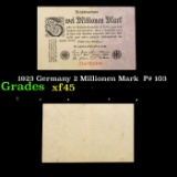 1923 Germany 2 Millionen Mark  P# 103 Grades xf+