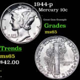 1944-p Mercury Dime 10c Grades GEM Unc