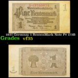 1937 Germnay 1 RentenMark Note P# 173B Grades vf++