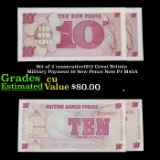 Set of 2 consecutive1972 Great Britain Military Payment 10 New Pence Note P# M45A Grades CU