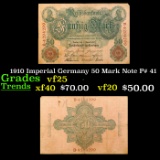1910 Imperial Germany 50 Mark Note P# 41 Grades vf+