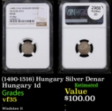 NGC (1490-1516) Hungary Silver Denar Graded vf35 By NGC