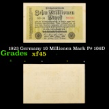 1923 Germany 10 Millionen Mark P# 106D Grades xf+