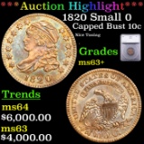 ***Auction Highlight*** 1820 Small 0 Capped Bust Dime 10c Graded ms63+ BY SEGS (fc)