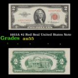 1953A $2 Red Seal United States Note Grades Choice AU