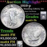 ***Auction Highlight*** 1919-p Standing Liberty Quarter 25c Graded ms65 fh BY SEGS (fc)