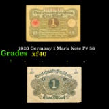 1920 Germany 1 Mark Note P# 58 Grades xf