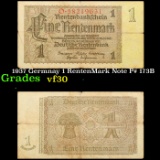 1937 Germnay 1 RentenMark Note P# 173B Grades vf++