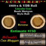***Auction Highlight*** Lincoln Wheat cent 1c orig Brandt McDonalds roll, 1909-s end, VDB other end