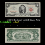 1963 $2 Red seal United States Note Grades xf