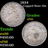 1834 Capped Bust Half Dollar 50c Graded xf45 BY SEGS