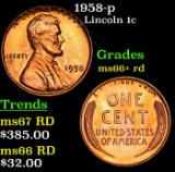 1958-p Lincoln Cent 1c Grades GEM++ RD
