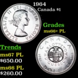 1964 Canada Dollar $1 Grades GEM++ PL