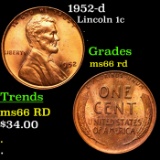 1952-d Lincoln Cent 1c Grades GEM+ Unc RD