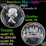 ***Auction Highlight*** 1963 Canada Dollar $1 Graded ms66+ PL BY SEGS (fc)