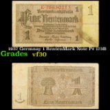 1937 Germnay 1 RentenMark Note P# 173B Grades vf++