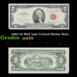 1963 $2 Red seal United States Note Grades Choice AU