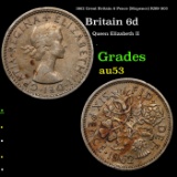 1962 Great Britain 6 Pence (Sixpence) KM# 903 Grades Select AU