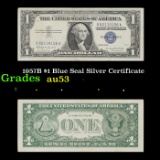 1957B $1 Blue Seal Silver Certificate Grades Select AU