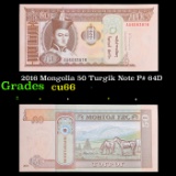2016 Mongolia 50 Turgik Note P# 64D Grades Gem+ CU