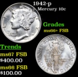 1942-p Mercury Dime 10c Grades GEM++ FSB
