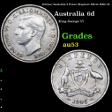 1945(m) Australia 6 Pence Sixpence Silver KM# 38 Grades Select AU