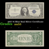 1957 $1 Blue Seal Silver Certificate Grades Select AU