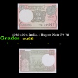 1983-1994 India 1 Rupee Note P# 78 Grades Gem+ CU