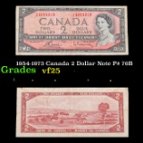 1954-1973 Canada 2 Dollar Note P# 76B Grades vf+