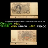 1910 Imperial Russia 100 Ruble Catherine the Great Note P# 13B Grades vf++