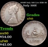 1958R Italy 500 Lire KM# 98 Grades xf+