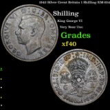 1942 Silver Great Britain 1 Shilling KM-854 Grades xf