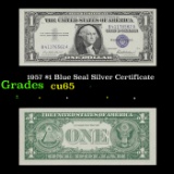 1957 $1 Blue Seal Silver Certificate Grades Gem CU