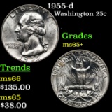 1955-d Washington Quarter 25c Grades GEM+ Unc