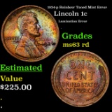1924-p Lincoln Cent Rainbow Toned Mint Error 1c Grades Select Unc RD