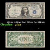 1935a $1 Blue Seal Silver Certificate Grades vf+