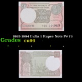 1983-1994 India 1 Rupee Note P# 78 Grades Gem+ CU