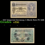 1917 Imperial Germnay 5 Mark Note P# 56B Grades vf++
