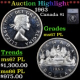 ***Auction Highlight*** 1963 Canada Dollar $1 Graded ms67 PL BY SEGS (fc)